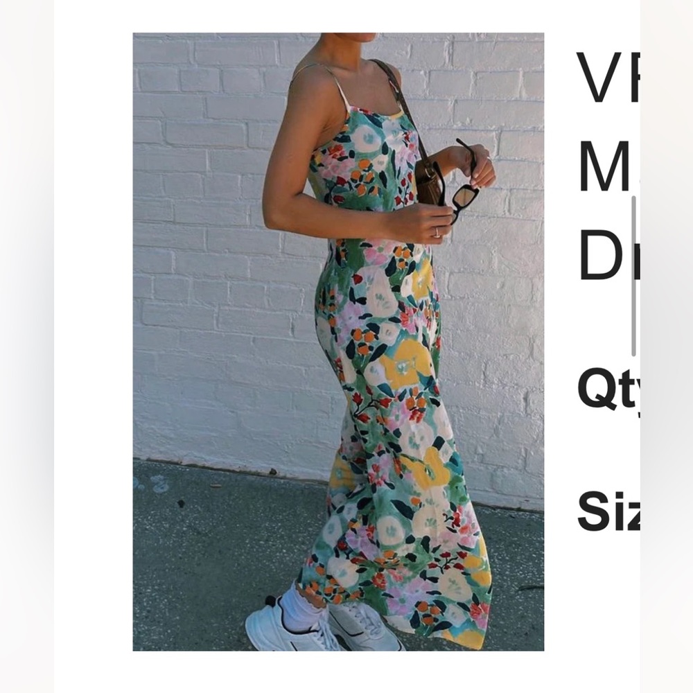 Watercolor floral maxi dress